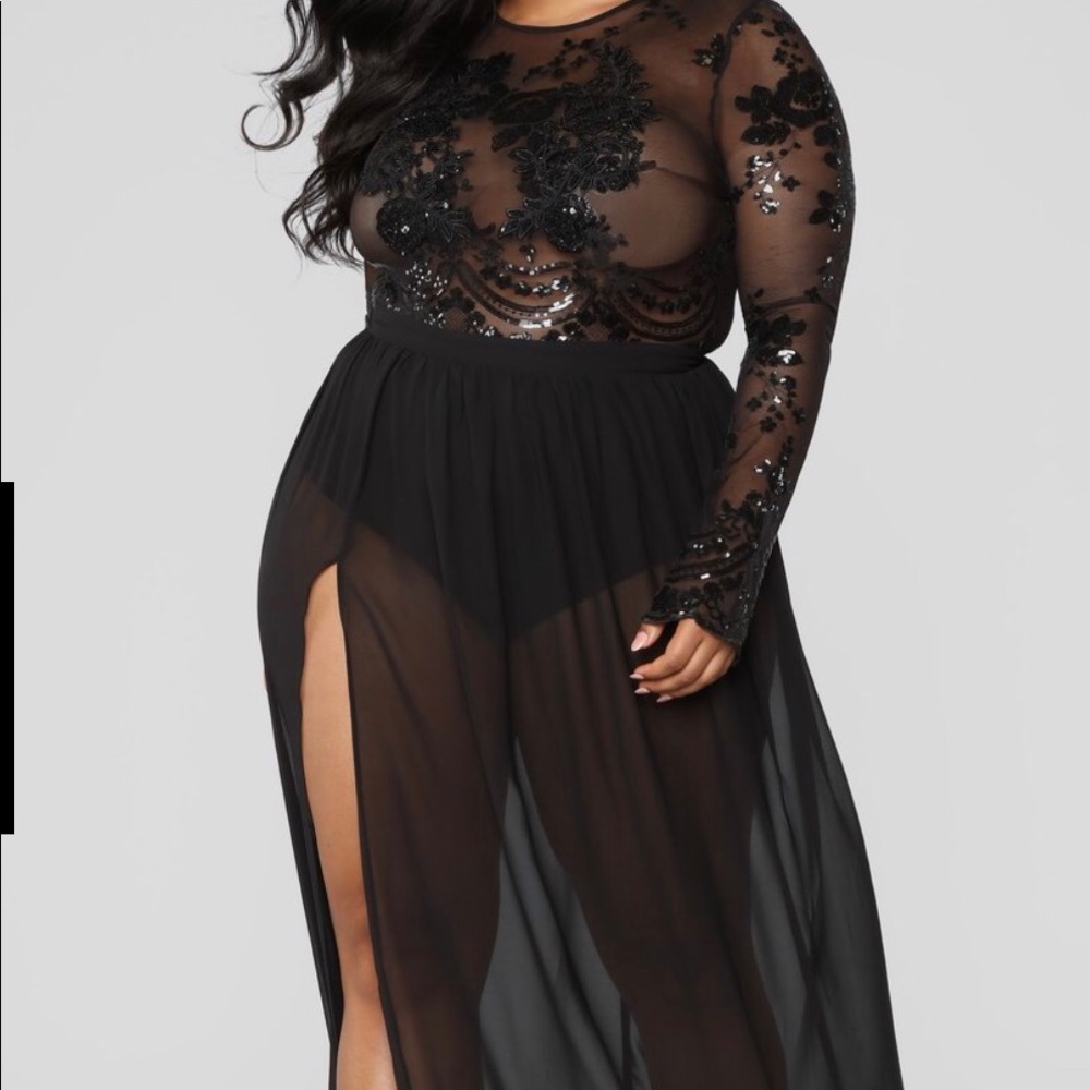 Sequin Maxi Dress - Black